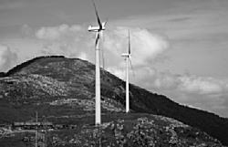 写真：梼原町の風力発電風車