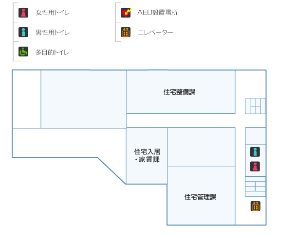 池田庁舎4階：女性用トイレ・男性用トイレ