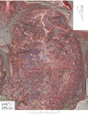 東六甲石丁場跡&nbsp;赤色立体図（アジア航測株式会社、株式会社ジオテクノ関西）