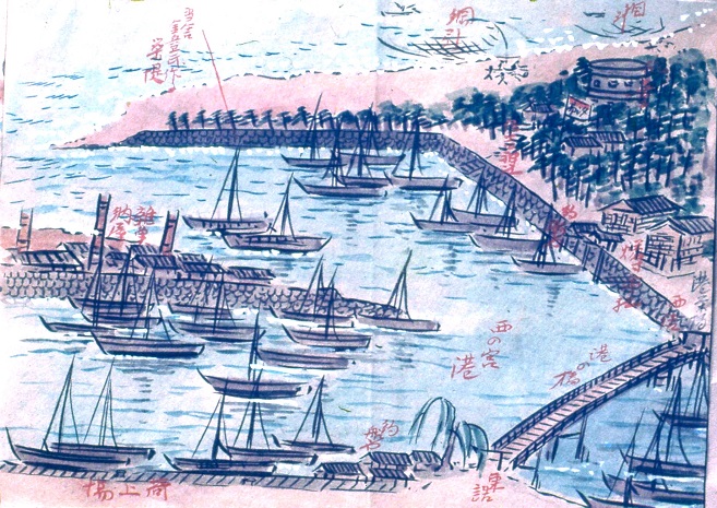 明治期西宮港の図(永井悦蔵画)
