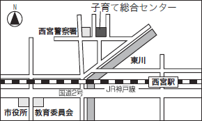 子育て総合センター「のびのびあおぞら館」への地図