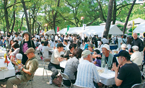 みやっこ屋台村・交流物産通りの様子