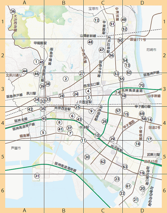 地図：南部地区