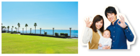写真：鳴尾浜臨海公園の芝生広場・甲陽園若江町 篠田さん ファミリー