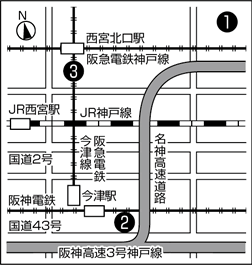 画像：3園の所在地