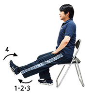 写真：膝を伸ばす運動