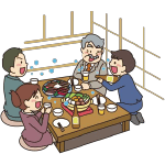 イラスト：飲酒を伴う懇親会など