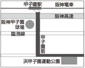 地図：甲子園周辺道路