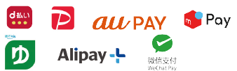 ロゴ：d払い、PayPay、auPAY、メルペイ、ゆうちょPay、Alipay、WeChat Pay