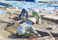 写真:高畑町遺跡発掘調査の様子