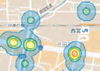 画像：自転車事故ヒートマップ