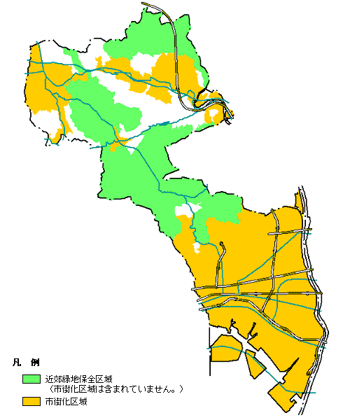 近郊緑地保全区域図