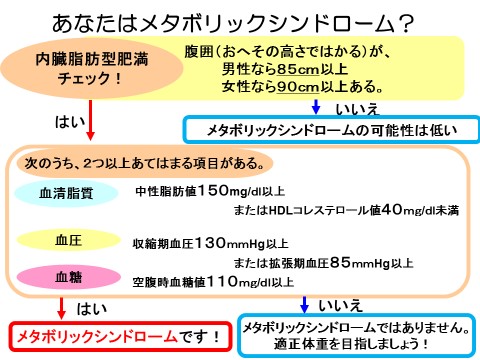 メタボリックシンドロームのチェック表の図