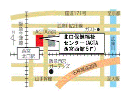 北口保健福祉センター検診施設周辺案内図