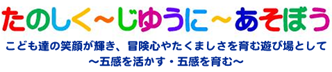 たのしくじゆうにあそぼう　こども達の笑顔が輝き、冒険心やたくましさを育む遊び場として　五感を活かす・五感を育む