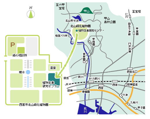 植物生産研究センター　交通アクセス 地図