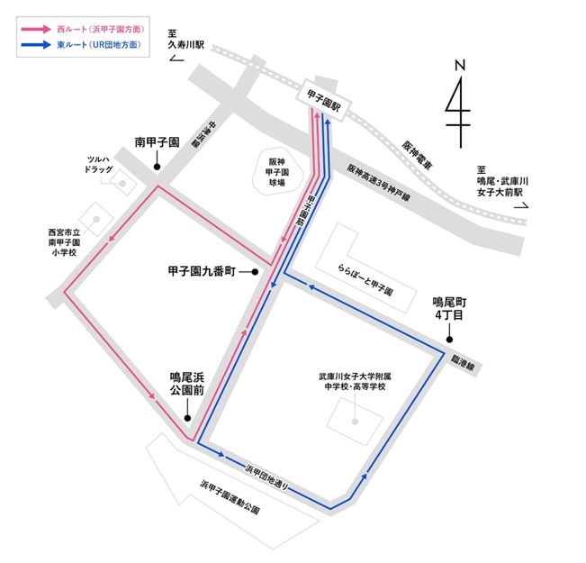 自動運転走行箇所の地図