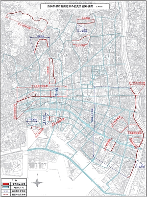 都市計画道路変更位置図-南部サムネイル