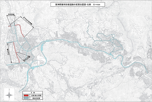 都市計画道路変更位置図-北部640