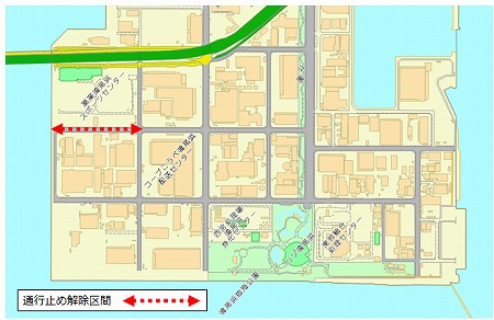 鳴尾浜通行止め解除（平成29年.台風5号による）