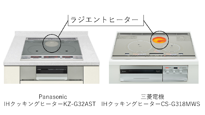 ラジエントヒーター搭載IHの例