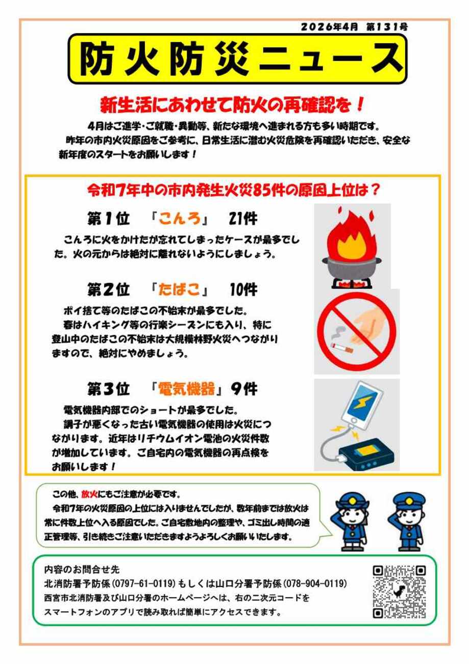 防火防災ニュースの第131号です