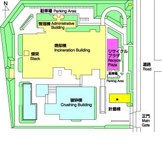 西部総合処理センター場内案内図