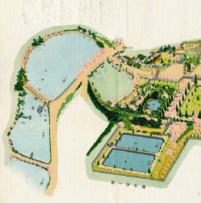 昭和38年 越水浄水場見取図 拡大図(西)