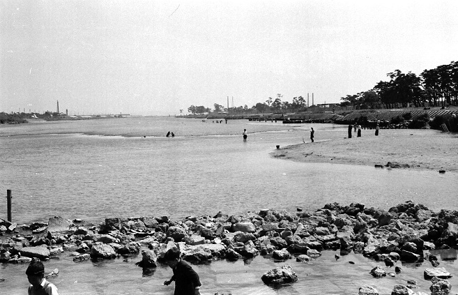 武庫川潮止め付近(昭和32年)
